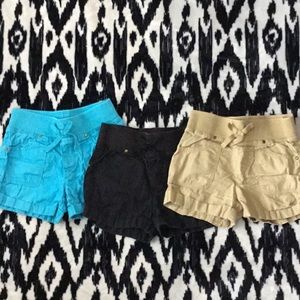Girls shorts trio